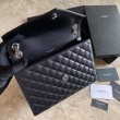 Borsa Replica 1:1 per buste medie YSL Saint Laurent Mix Matelasse nero argento hardware