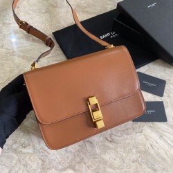 Cloni Firmate Borsa YSL Saint Laurent Carre in pelle scamosciata marrone imitazioni