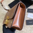 Borsa YSL Saint Laurent Carre in pelle scamosciata marrone