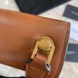 Borsa YSL Saint Laurent Carre in pelle scamosciata marrone