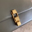 Borsa YSL Saint Laurent Carre Satchel in pelle scamosciata verde chiaro