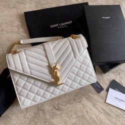 Cloni Firmate Busta con busta media YSL Saint Laurent Mix Matelasse bianca imitazioni