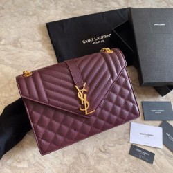 Cloni Firmate Sacchetto busta media YSL Saint Laurent Mix Matelasse Claret imitazioni