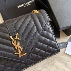 Cloni Firmate Borsa per busta media YSL Saint Laurent Mix Matelasse nera in oro imitazioni