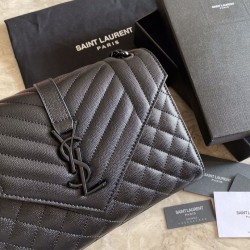 Borsa per busta media YSL Saint Laurent Mix Matelasse nera Dupe Perfetta Cloni Firmate Borsa per busta media YSL Saint Laurent Mix Matelasse nera imitazioni