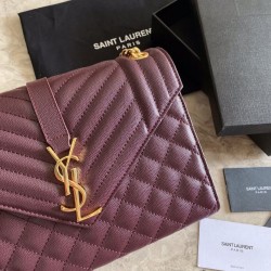 Cloni Firmate Sacchetto busta media YSL Saint Laurent Mix Matelasse Claret imitazioni