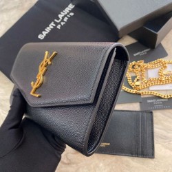 Portafoglio YSL Saint Laurent Uptown Chain nero Dupe Perfetta Cloni Firmate Portafoglio YSL Saint Laurent Uptown Chain nero imitazioni