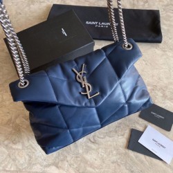 Cloni Firmate Borsa a tracolla Yul Saint Laurent Loulou piccola blu imitazioni