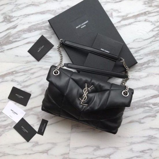 Borsa a tracolla Yul Saint Laurent Loulou piccola nera