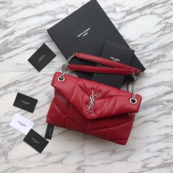Cloni Firmate Dettagli perfetti Replica Perfetta piccola YSL Saint Laurent Loulou Puffer rossa imitazioni