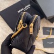 Borsa YSL Saint Laurent Becky con doppia zip in pelle di agnello trapuntata nera