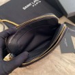 Borsa YSL Saint Laurent Becky con doppia zip in pelle di agnello trapuntata nera