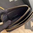 Borsa YSL Saint Laurent Becky con doppia zip in pelle di agnello trapuntata nera