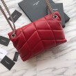 Dettagli perfetti Replica Perfetta piccola YSL Saint Laurent Loulou Puffer rossa