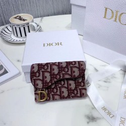 Alta gamma replica Portafoglio da sella obliquo Christian Dior rosso Dupe Perfetta Cloni Firmate Alta gamma replica Portafoglio da sella obliquo Christian Dior rosso imitazioni