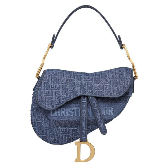 Imitazione Christian Dior Borsa da Saddle in tela denim blu Imitazione Christian Dior Borsa da Saddle in tela denim blu