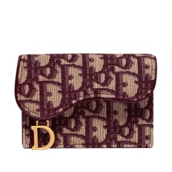 Cloni Firmate Alta gamma replica Portafoglio da sella obliquo Christian Dior rosso imitazioni