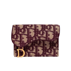 Alta gamma replica Portafoglio da sella obliquo Christian Dior rosso