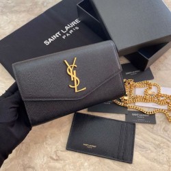 Cloni Firmate Portafoglio YSL Saint Laurent Uptown Chain nero imitazioni