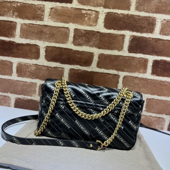 Imitazione The Hacker Project borsa piccola GG Marmont 443497 Nera