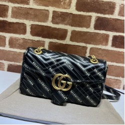 Imitazione The Hacker Project borsa piccola GG Marmont 443497 Nera