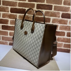 Borsa media con borsa G intrecciata 674148 marrone