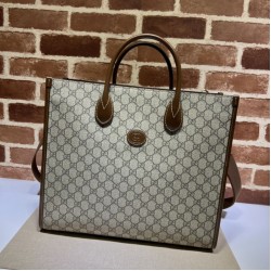 Borsa media con borsa G intrecciata 674148 marrone