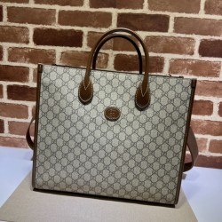 Borsa media con borsa G intrecciata 674148 marrone