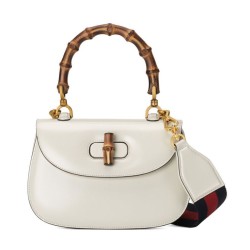 Qualità superiore replica Small Top Handle Con Bamboo 675797 Cream