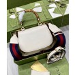 Qualità superiore replica Small Top Handle Con Bamboo 675797 Cream