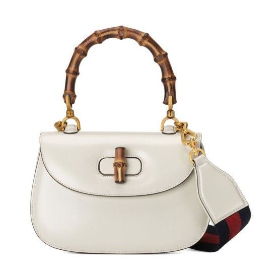 Qualità superiore replica Small Top Handle Con Bamboo 675797 Cream