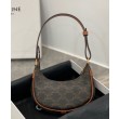 Celine Mini Ava In Tela Triomphe E Pelle Di Vitello Marrone
