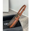 Celine Mini Ava In Tela Triomphe E Pelle Di Vitello Marrone