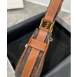 Celine Mini Ava In Tela Triomphe E Pelle Di Vitello Marrone