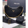 fedele Prada Re-Edition 2005 Borsa in rafia 1BH204 nera