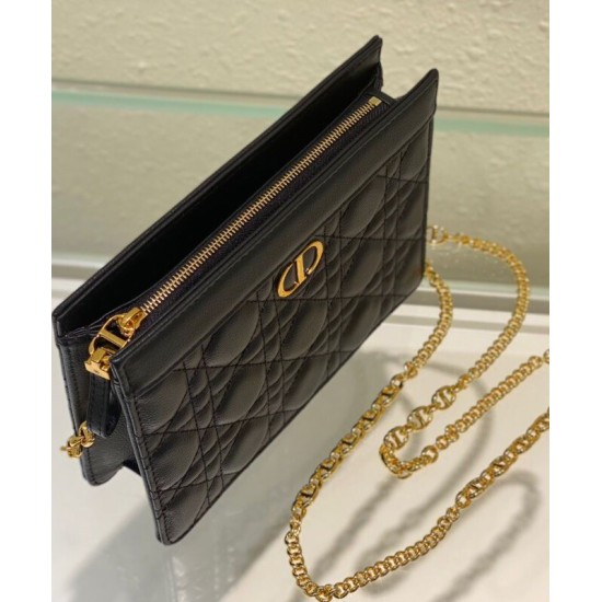 Astuccio Christian Dior Caro con cerniera nero Astuccio Christian Dior Caro con cerniera nero
