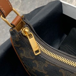 Celine Mini Ava In Tela Triomphe E Pelle Di Vitello Marrone Celine Mini Ava In Tela Triomphe E Pelle Di Vitello Marrone