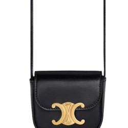 Celine Mini Triomphe In Vitello Lucido Nero