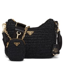 fedele Prada Re-Edition 2005 Borsa in rafia 1BH204 nera
