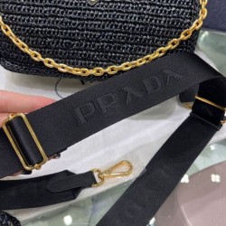 fedele Prada Re-Edition 2005 Borsa in rafia 1BH204 nera fedele Prada Re-Edition 2005 Borsa in rafia 1BH204 nera