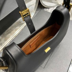 YSL Saint Laurent Borse Replica Alta Qualità Hobo Le Fermoir In Pelle Lucida Nera YSL Saint Laurent Borse Replica Alta Qualità Hobo Le Fermoir In Pelle Lucida Nera