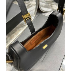 YSL Saint Laurent Borse Replica Alta Qualità Hobo Le Fermoir In Pelle Lucida Nera