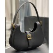 YSL Saint Laurent Borse Replica Alta Qualità Hobo Le Fermoir In Pelle Lucida Nera