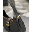 YSL Saint Laurent Borse Replica Alta Qualità Hobo Le Fermoir In Pelle Lucida Nera
