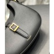 YSL Saint Laurent Borse Replica Alta Qualità Hobo Le Fermoir In Pelle Lucida Nera
