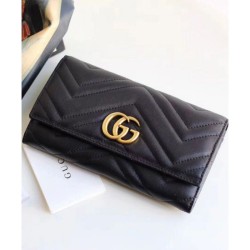 Alta gamma replica Dettagli perfetti GG Marmont continental wallet 443436