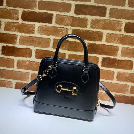 1955 Horsebit Borse Imitazioni piccola con manico superiore 621220 Nero