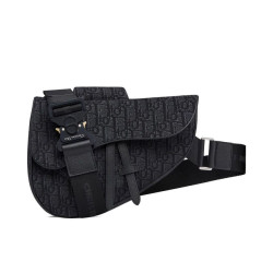 Borsa da Saddle obliqua Christian Dior nera