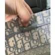 Borsa tote Christian Dior con ricamo obliquo Dior grigia