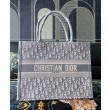 Borsa tote Christian Dior con ricamo obliquo Dior grigia